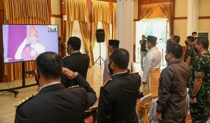 Presiden Jokowi Ajak Membumikan Nilai-nilai Pancasila, Ansar Mengikuti Upacara Secara Virtual