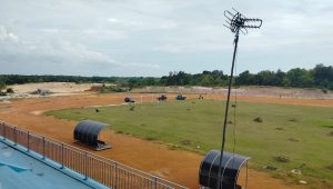 Menuju Porprov 2022 Kepri, Lapangan Stadion Megat Alang Perkasa Mulai Direnovasi