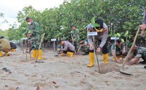 Kapolda Kepri Bersama Danrem Menanam 5.000 Bibit Mangrove di Lagoi
