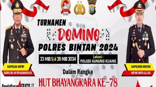 Turnamen Domino Mengawali Rangkaian HUT ke-78 Bhayangkara di Polres Bintan, Ada Badminton dan Stand-up Comedy