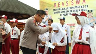 Polres Bintan Menanam Seribuan Pohon dan Berikan Beasiswa kepada Pelajar