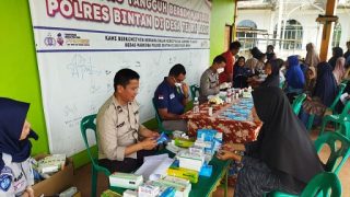 Polres Bintan Menggelar Aksi Kesehatan di Kampung Tangguh Bebas Narkoba