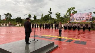 Peringatan Hari Lahir Pancasila, Polres Bintan Tak Menghiraukan Hujan Deras