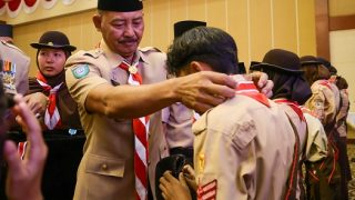 Hari Pramuka ke-63, Kwarda Kepri Gelar Ulang Janji dan Pelantikan Pengurus Saka Taruna Bumi