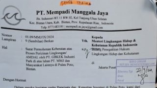 Surat Protes PT MMJ Soal Klaim Lahan PT GBKEK di Pulau Poto Sudah Diterima Kementerian LHK