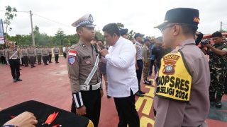 Apel Gelar Pasukan Operasi Lilin Seligi 2024 di Polres Bintan, Begini Pesan Roby Kurniawan