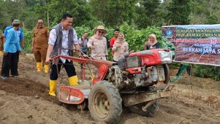 Mendorong Program Ketahanan Pangan Nasional, Sekda Bintan Ikut Membajak Lahan Kelompok Tani