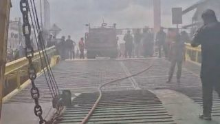 Kapal Roro Mulia Nusantara Terbakar Saat Tiba di Telaga Punggur Batam