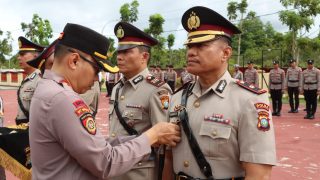 Kapolres Bintan Pimpin Upacara Serah Terima Jabatan Kasat Binmas dan Kapolsek Bintan Utara