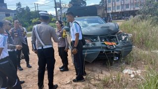 Coffee Morning Kapolres Bintan Diwarnai Laka Lantas, Mobil TNI Menabrak Pikap, Murid SD Kritis