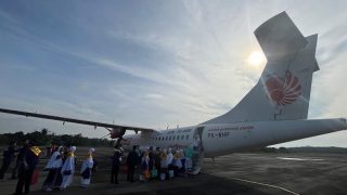 Wings Air Beroperasi dari Bandara Tuanku Tambusai ke Embarkasi Batam, Membawa Jemaah Calon Haji