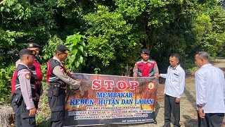 Satsamapta Polres Bintan Berikan Imbauan Anti Karhutla