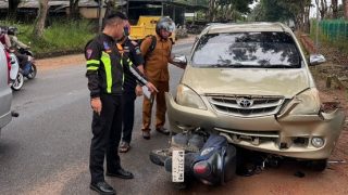 Laka Lantas di Kijang, Motor Masuk ke Kolong Mobil, Begini Nasib Pengendaranya