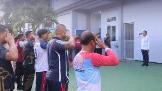 Apel Perdana, Porman Siregar Mengajak Pegawai Lapas Narkotika Tanjungpinang Lebih Disiplin dan Solid