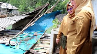 Sebelas Rumah Dihantam Angin Kencang, Wabup Bintan dan BPBD Tinjau Korban Bencana