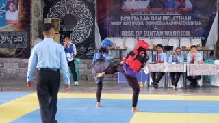 Dibuka Ketum WI Bintan, Puluhan Atlet Bertarung di Wushu Sanda Bintan Open Championship 2025