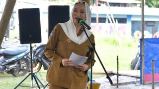 Cen Sui Lan Mempersolek Gedung Serindit dan Tugu Gasing di Ranai-Natuna