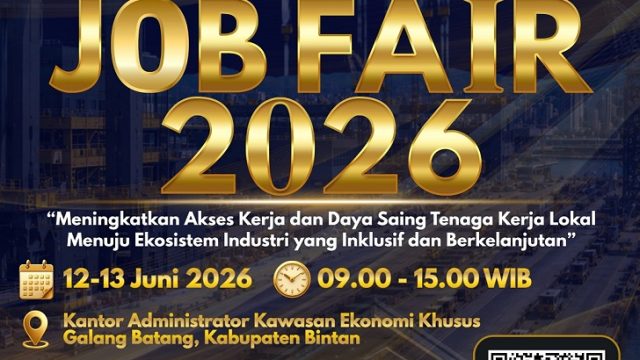 Loker untuk 1.309 Pekerja, Ikuti Job Fair Bintan 2026 di Kantor Administrator KEK Galang Batang Bintan